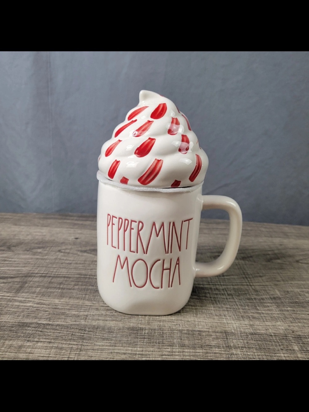 Rae Dunn peppermint mocha topper mug